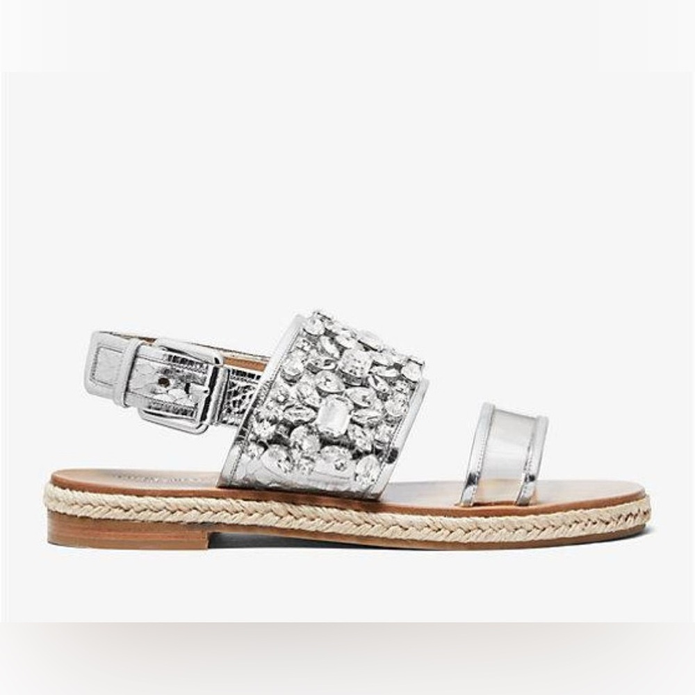 Michael Kors Lafayette Runway Embellished Genuine Metallic Snake SandalsUS11 NWT - Picture 2 of 11